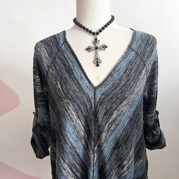 Vintage Striped Asymmetrical Top Fairy Grunge Y2K 2000s Gothic Grunge Medium - Picture 2 of 7